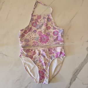 Melrose and Market | Floral Bikini in Pink and Cream Size 10